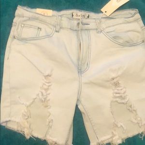 Distressed Denim Shorts